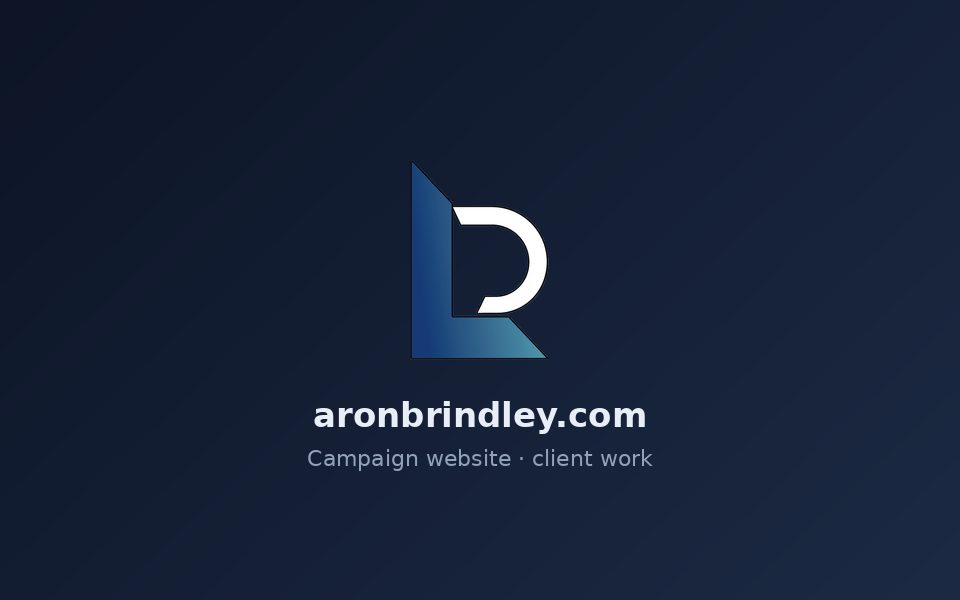 Aron Brindley campaign website